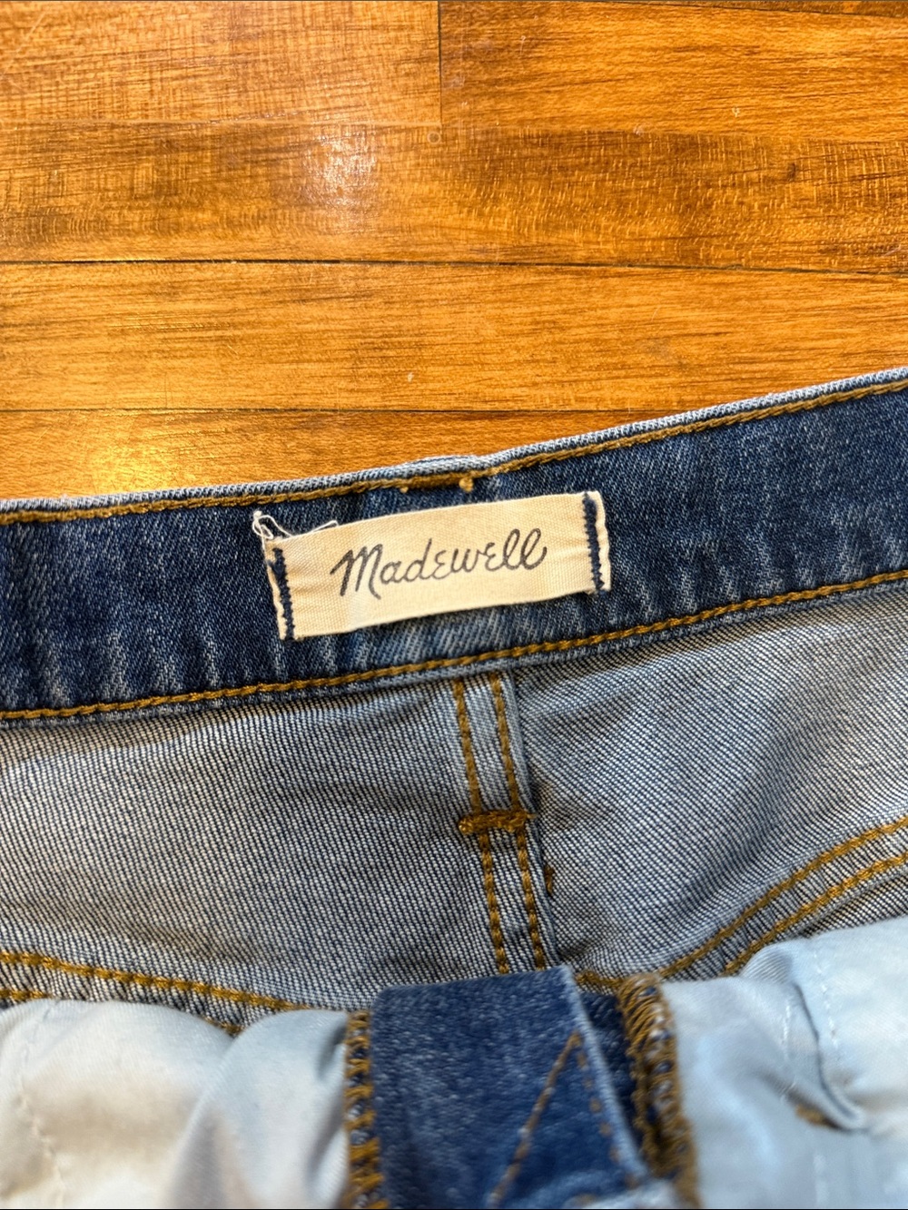 Madewell High-Rise Cut-Off Denim Jean Shorts Stretch Blue size 29” (z) - Picture 3 of 7